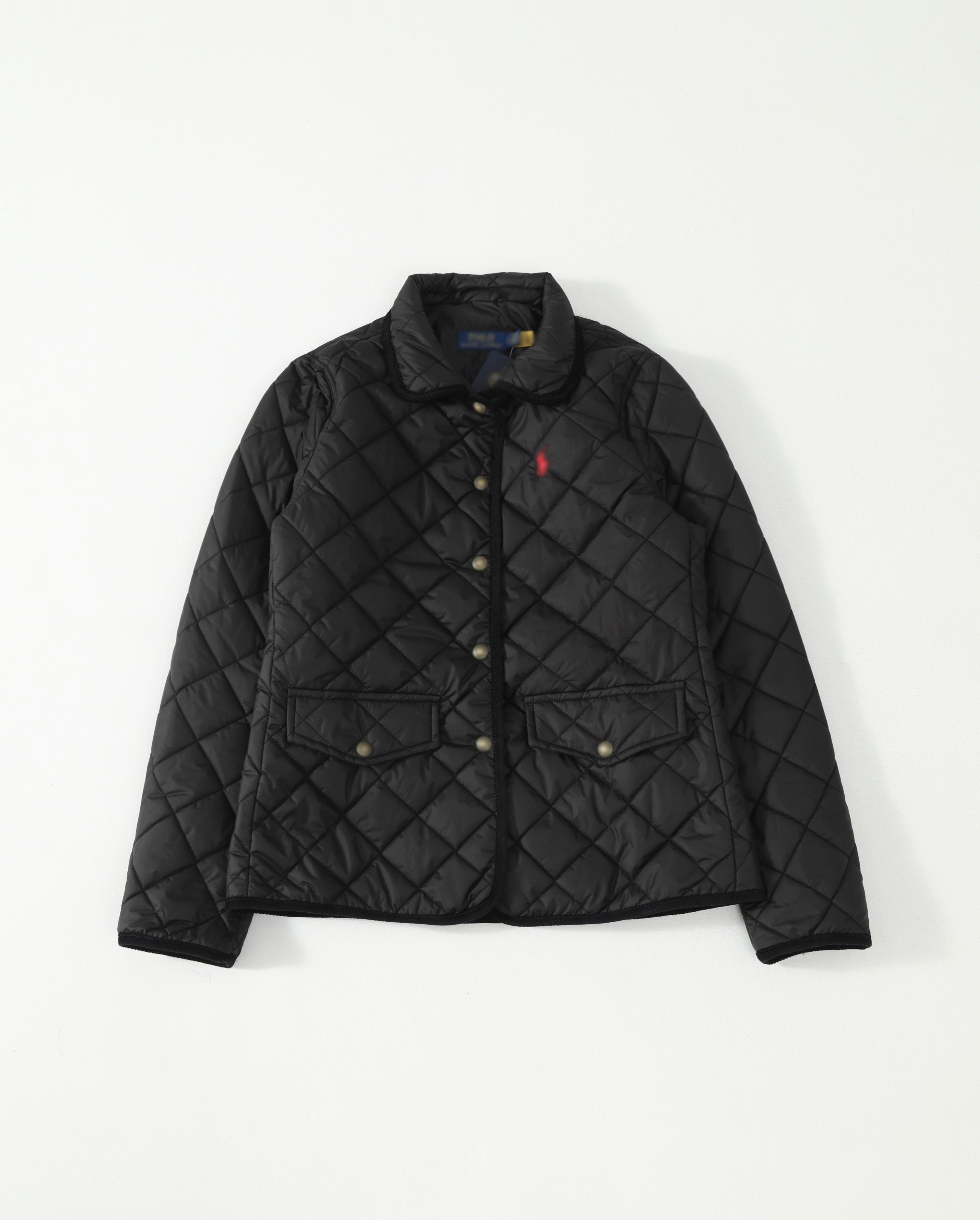 Vestes de créateurs Veste matelassée en coton matelassé en losanges, style scolaire tendance et rétro, avec logo brodé sur la poitrine unisexe