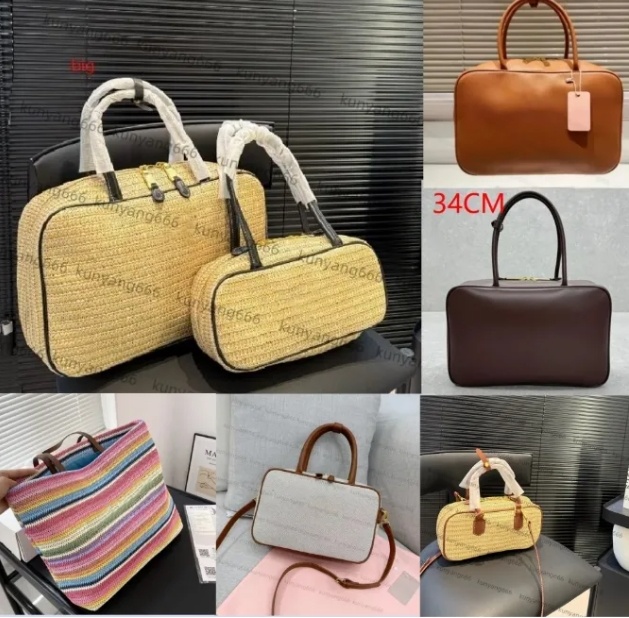 Sacs de créateurs de mode Mateless grande capacité d'été tissée en paille sacs à main porte-documents sac de bowling sac à bandoulière portefeuil