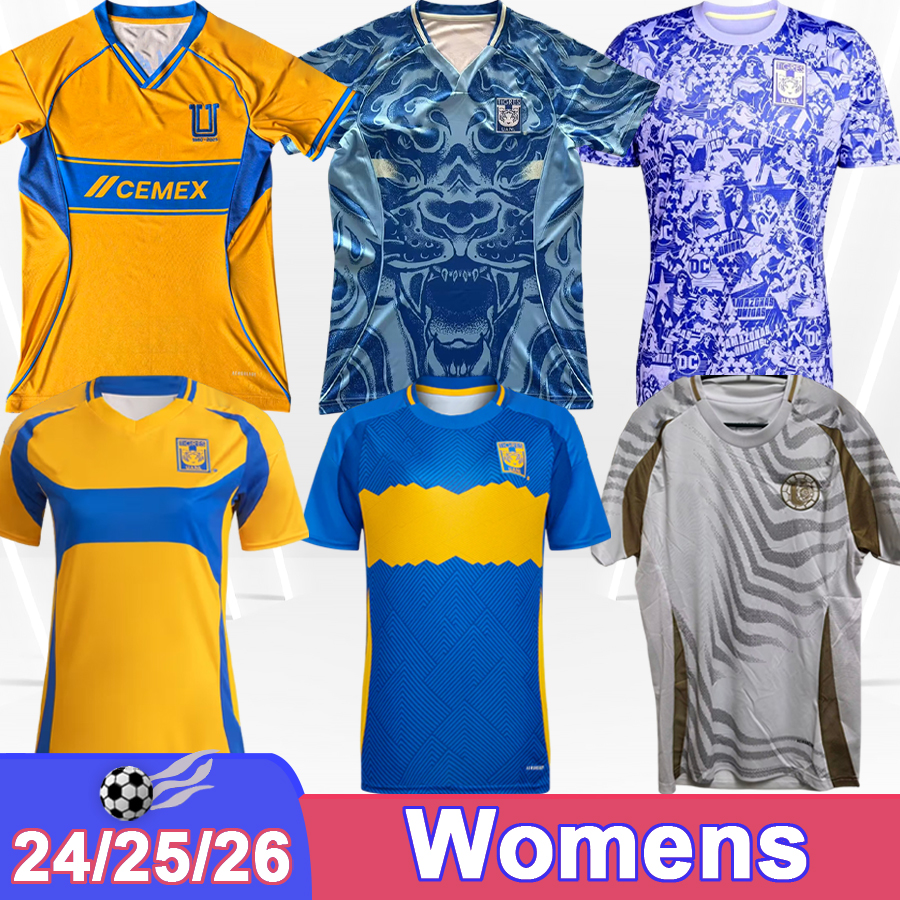 24 25 26 Tigres de la UANL VIGON Women Soccer Jerseys GIGNAC D.REYES CORDOVA PIZARRO Home Away 3rd Limited Edition Pre-match Suit Football Shirts-image-988963921