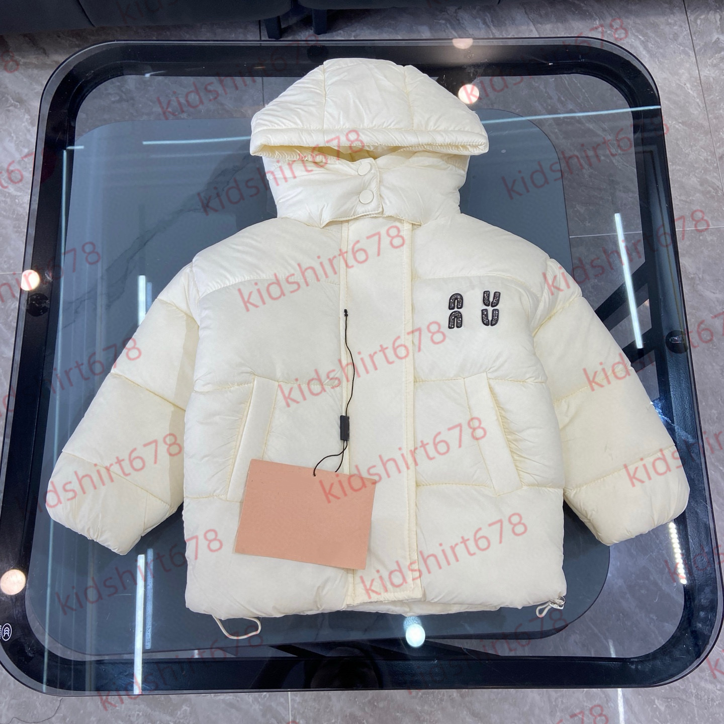 kids coats kids designer kids puffer jacket jacket fasion hooded M Embroidered Badge goose down filling top jackets and vest Triangle brand hooded d