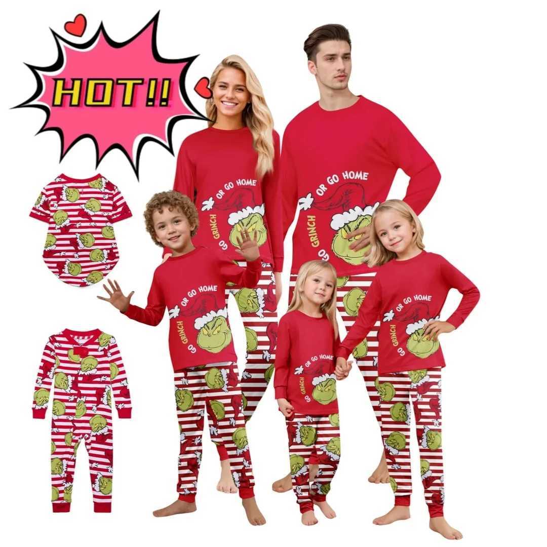 Christmas Print Cute Family Set Pajamas Home Clothes Family Set Long Sleeve Top Pants Set C251118-image-1085086218