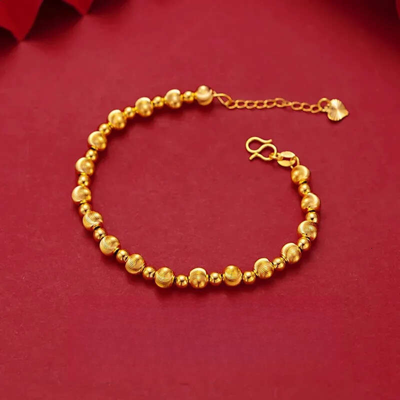 Bracelet de perles en œil de chat véritable 24 carats adapté aux femmes, simple et à la mode, bijoux en or polyvalents, bracelet de créateur, bij