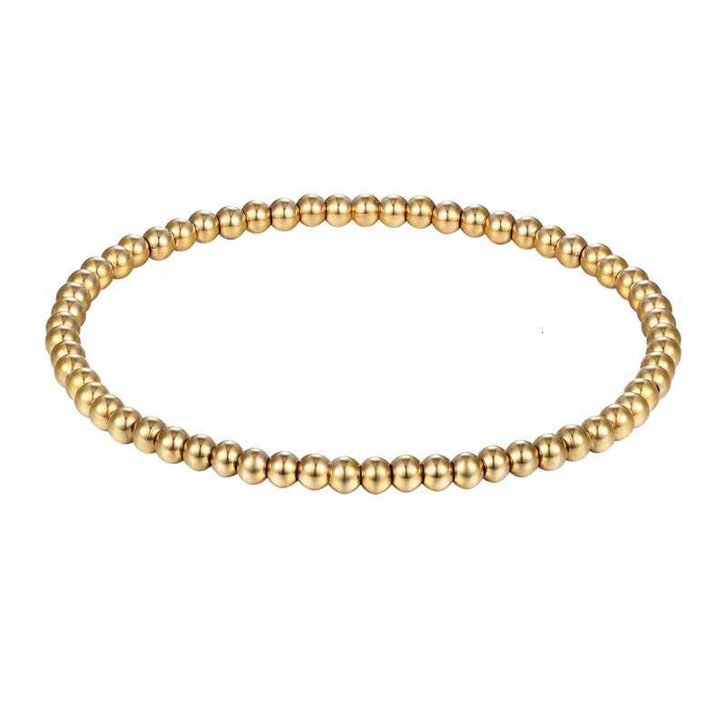 Nouveau style de mode hommes femmes larges 4 mm et 6 mm bracelets de perles extensibles de haute qualité en acier inoxydable deux tailles bijoux