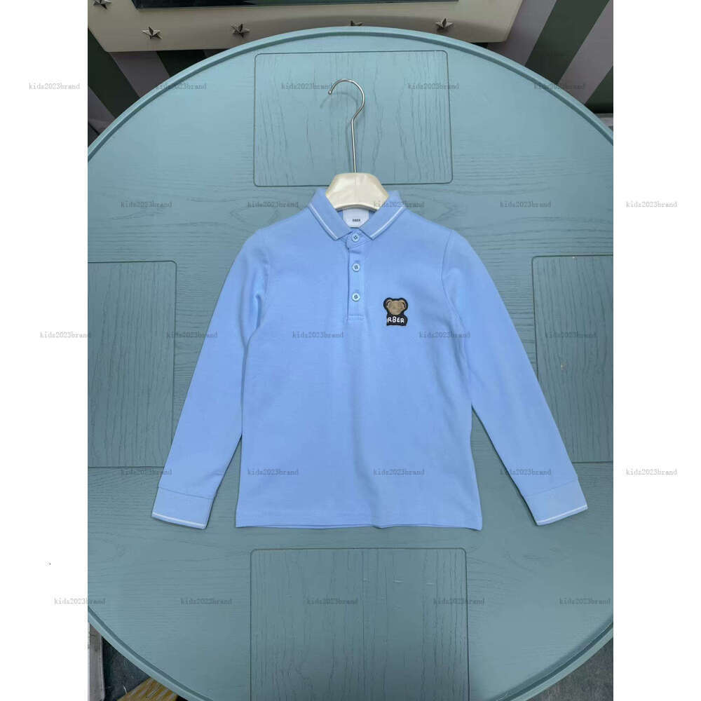 Nouveau bébé à manches longues POLO bleu ciel haut pour garçon enfants vêtements de marque automne plusieurs styles fille revers t-shirts A000X07