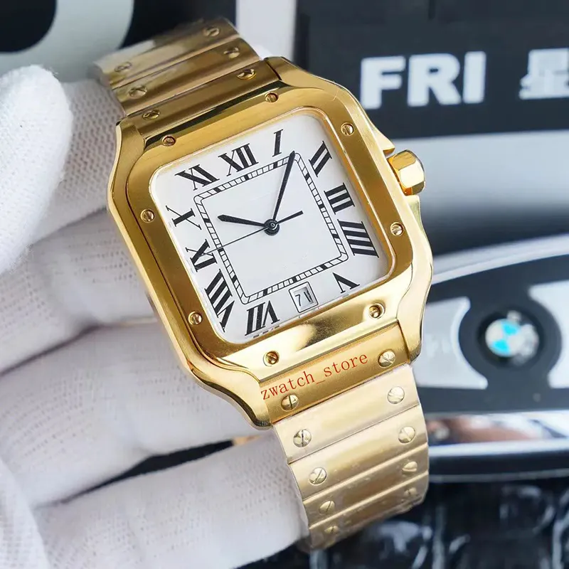 AAA Luxury Designer Sapphire Stainless Steel Watch Square automatic Gold brand watch