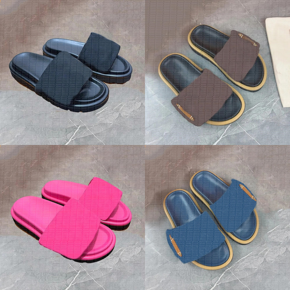Designer Sandales Slides Piscine Unisexe Hommes Femmes Tongs Été Plage Chaussures Plates Confort Facile à Enfiler