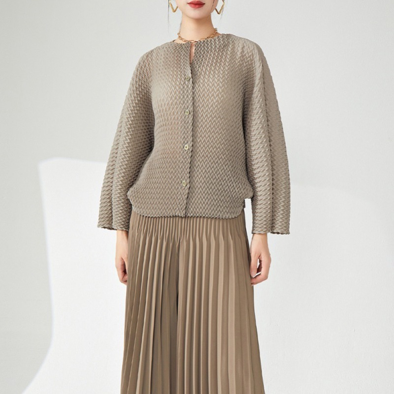 (1348) Cardigan ample en tricot à châle pour femmes, veste courte plissée