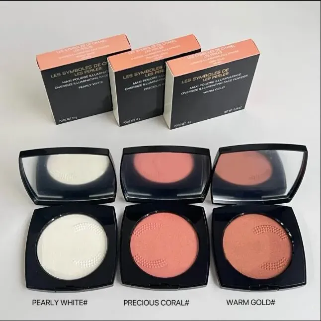 14g Palette de poudre surligneur pour le visage Maxi Poudre Illuminatrice Oversize Illuminatrice 3 couleurs Poudre pour le visage Blanc nacré Cor