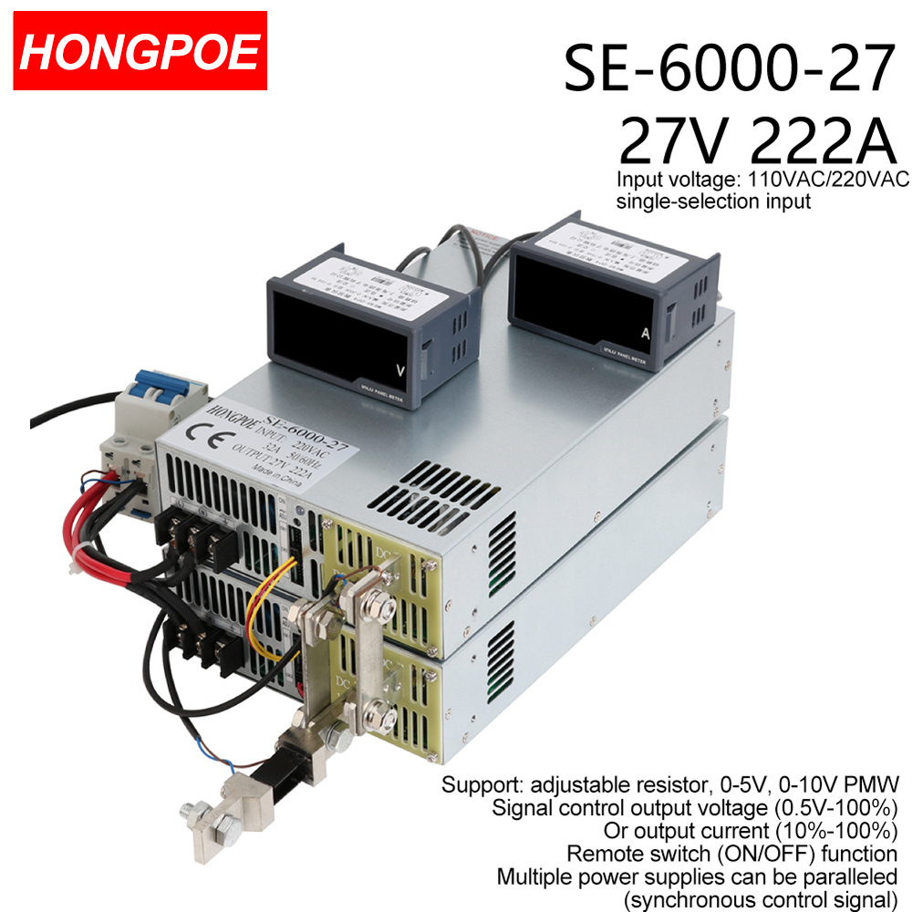 27V 22A 6000W SMPS CE certified adjustable AC-DC power supply, power supply 27V with 0-5V/0-10V PLC/PMW signal control, 0-27V voltage regulator,-image-1109161332