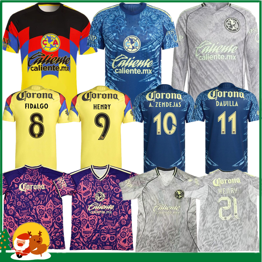 25 26 Liga MX Club America Soccer Jerseys 2025 HENRY R.MARTINEZ D.VALDES G.OCHOA GIOVANI FIDALGO M.LAYUN home away 3rd football Men kids kits shirt