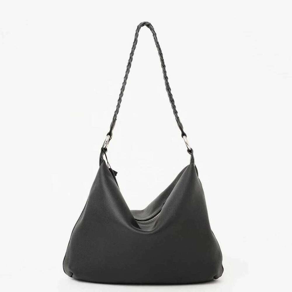 First Layer Cowhide Women's Handbag New Braided Strap Simple Soft Large Capacity Single Shoulder Crossbody Bag 251119