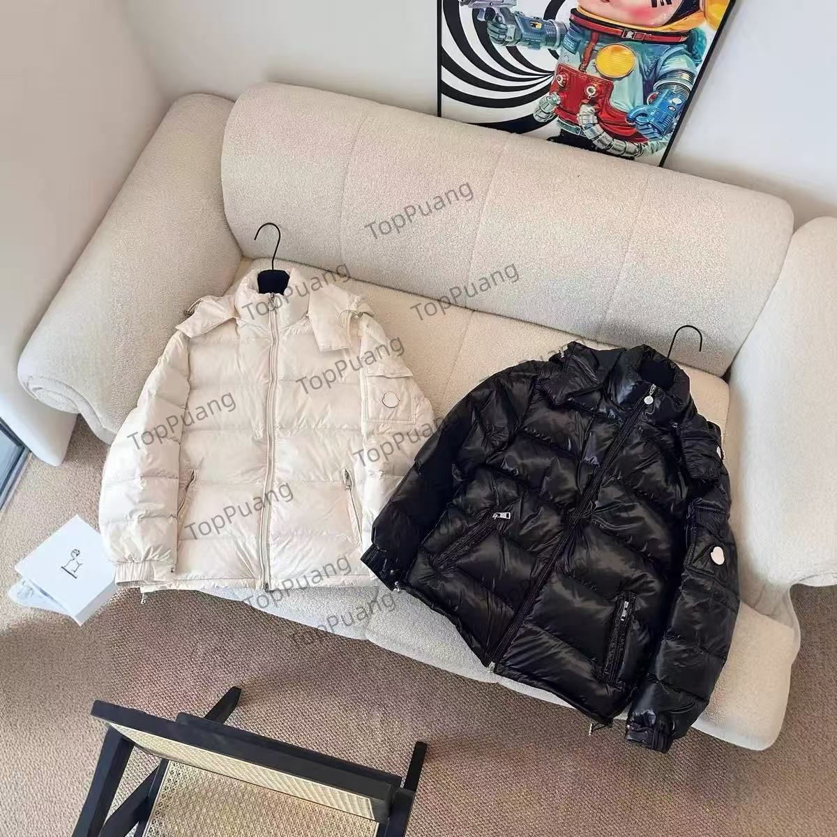 kids designer coat baby down jacket fasion 100% goose down filling top brand comfortable warm white black girl boy school coats pink jackets