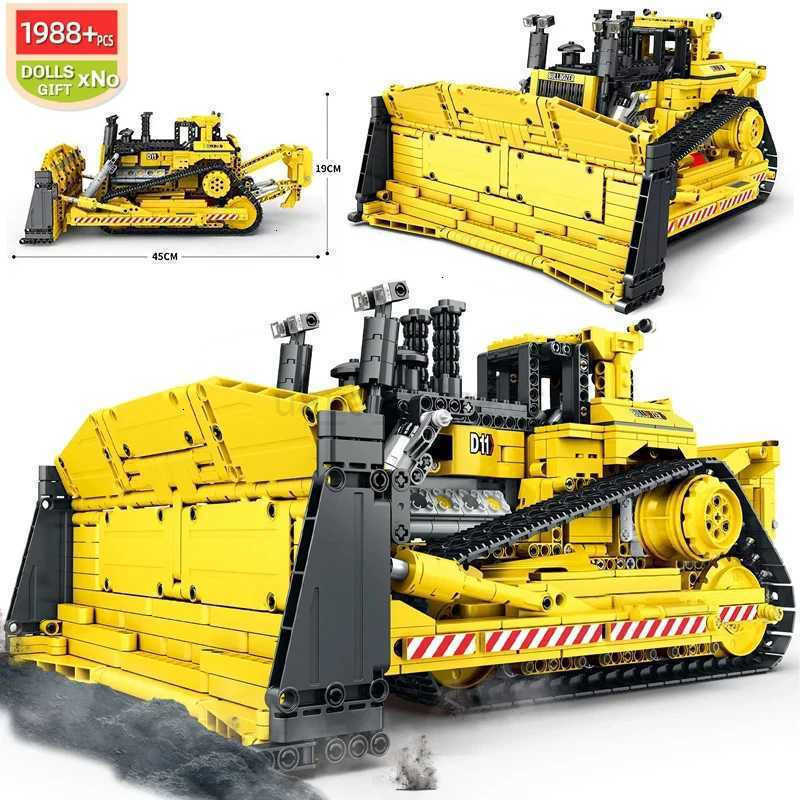 MOC83447 Remote Control Mechanical D11 Bldozer Ci Construction Vehicle Building Blocks Model Large Crane Truck Toys For Kid C251118-image-1085180145