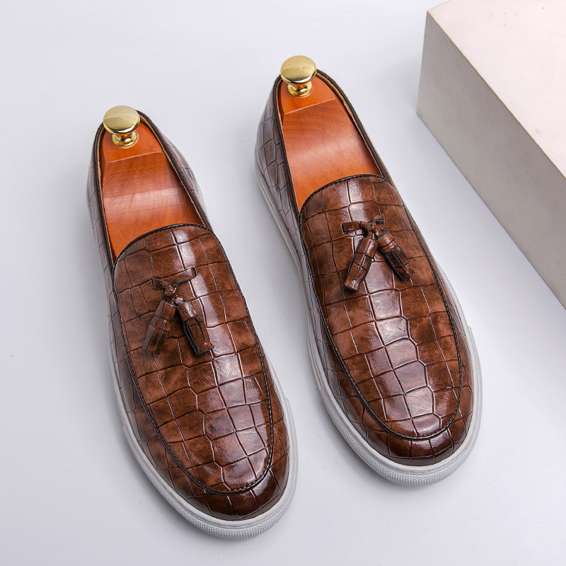 sipping Designer Free Dress Soes 2025 New Fasionable Comfortable Business Small Leater Soes for Mens Casual Wite Board Soes M260805