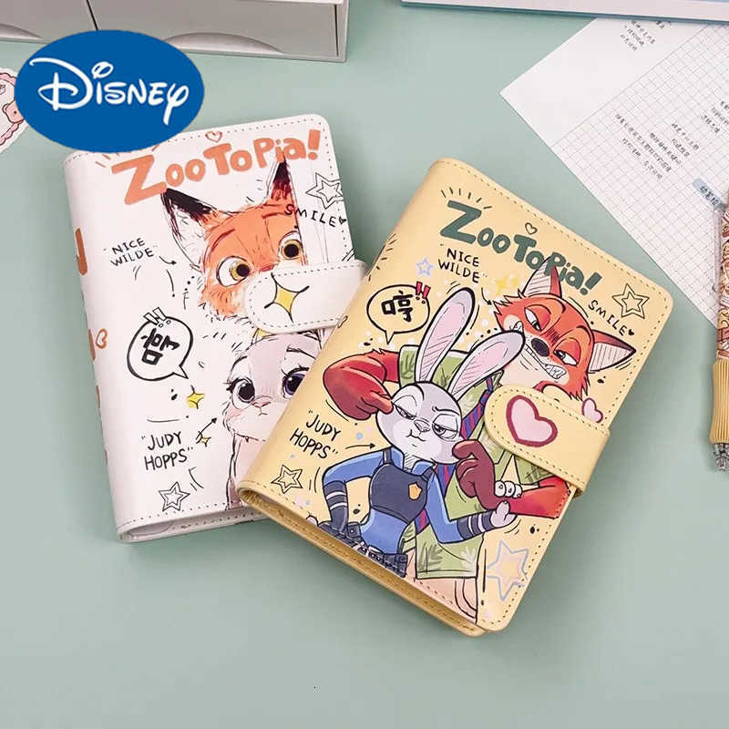 Disney Kawaii Judy Nick Fox Zootopia A6 Soft Leather Magnetic High Beauty Active Notebook for Junior High School Students H251119-image-1085214026
