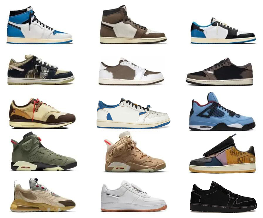 Running Shoes Shoes&Sandals 1 High OG 1S TS Low SP Fragment X Sail Military Blue Reverse Mocha Olive Black Phantom Cactus Jack Men Women Sports Outd