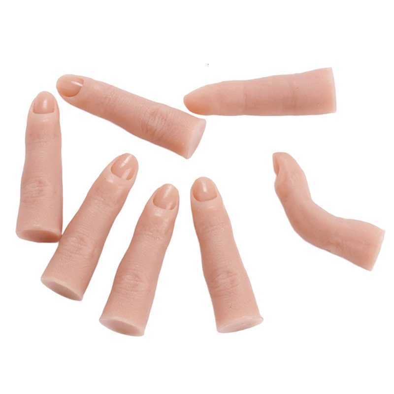 Soft Silicone Fake Finger for Nail Practice With Joints Bendable False Fingernails Hand Nails Tip Manicure Training AccesoriesT251118T251119-image-1085220017
