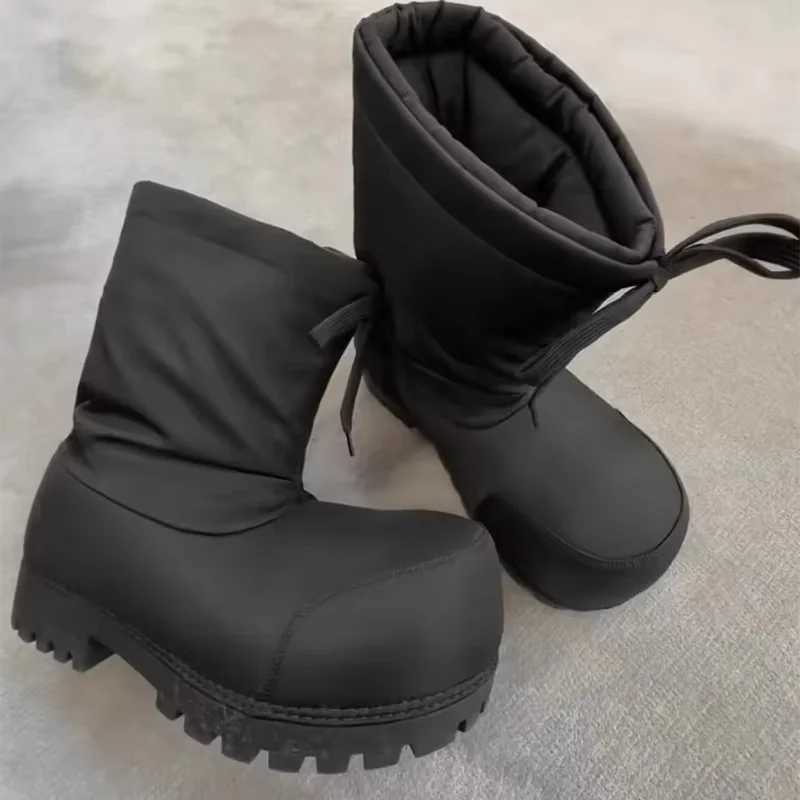 Thick-soled Short Boots Fashion Brand Heightened Big Head Snow Boots Waterproof Non-slip Cute Ski Boots Thick Warm Cotton Boots T251119