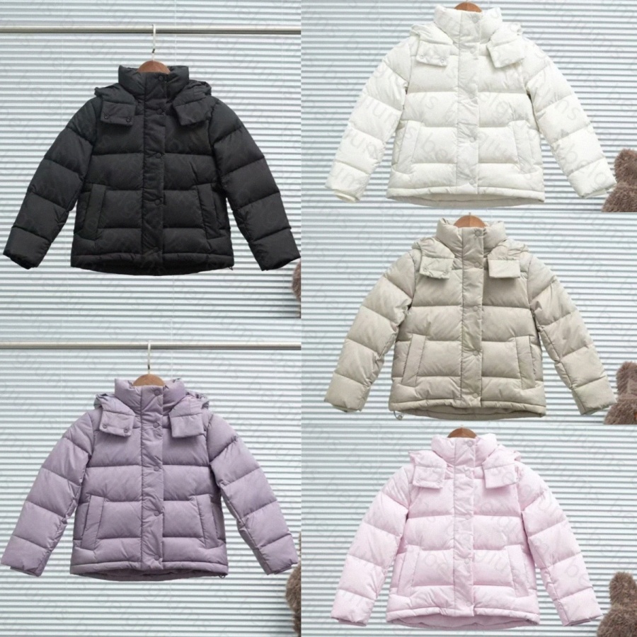 Boys Girls Down Coats Kids Clothes Designer Toddlers Winter Children Jackets Youth Warm Clothing Pink Purple Hooded Outwear Luxury Black White Gr-image-1085214647