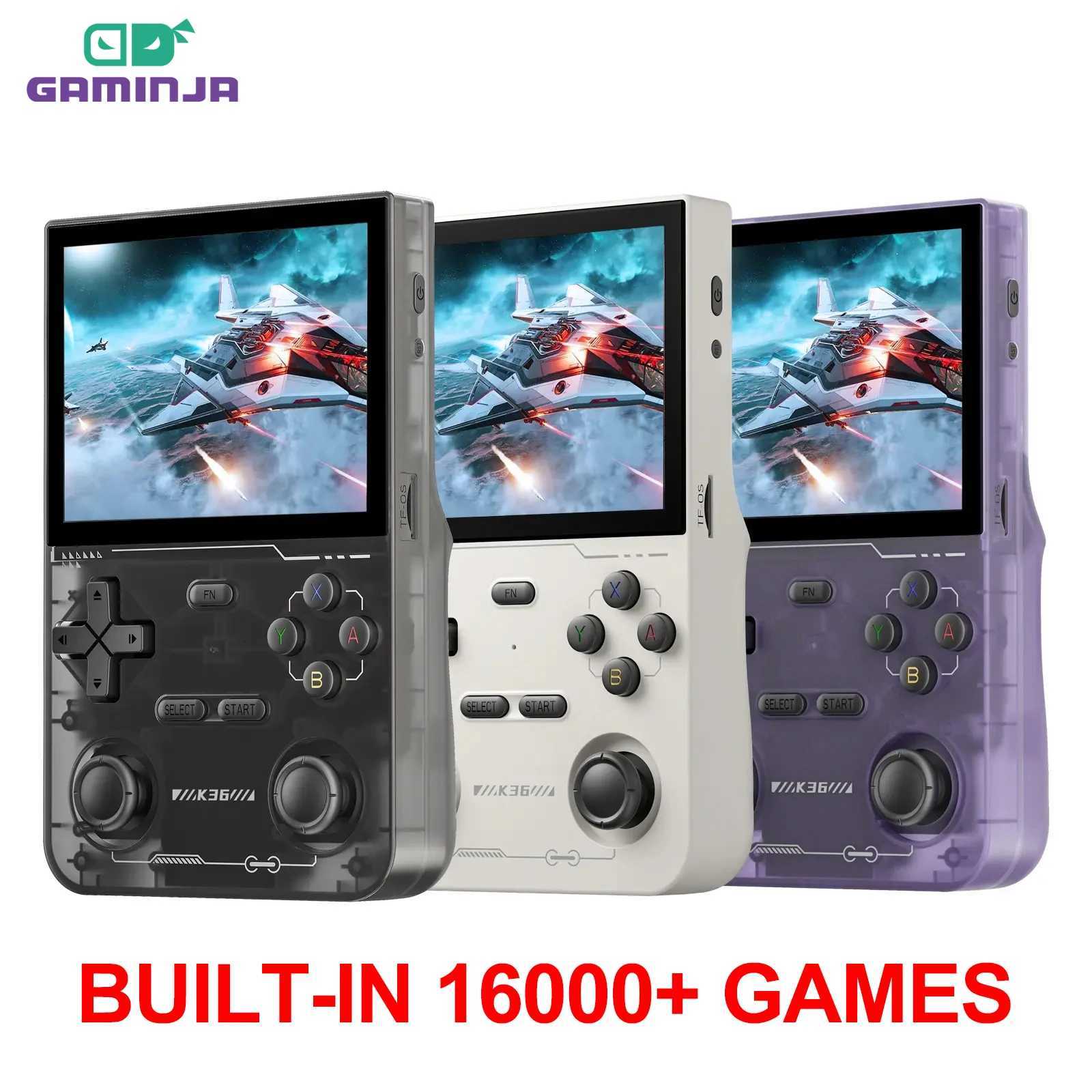 GAMINJA K36 35Inch IPS Sn Handheld Game Console 64GB Memory Classic Games Portable Handheld Open Source Game Console H251119-image-1085261583