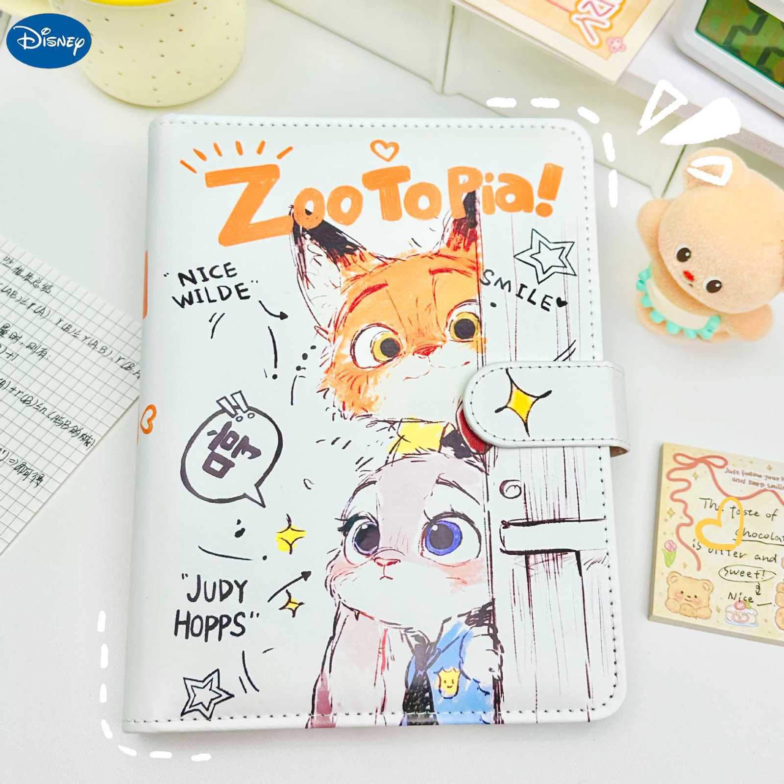 Disney Notebook Detachable Loose-leaf Paper Crazy Animal City Leather Cute Journal Student Notebook Creative H251119-image-1085213848
