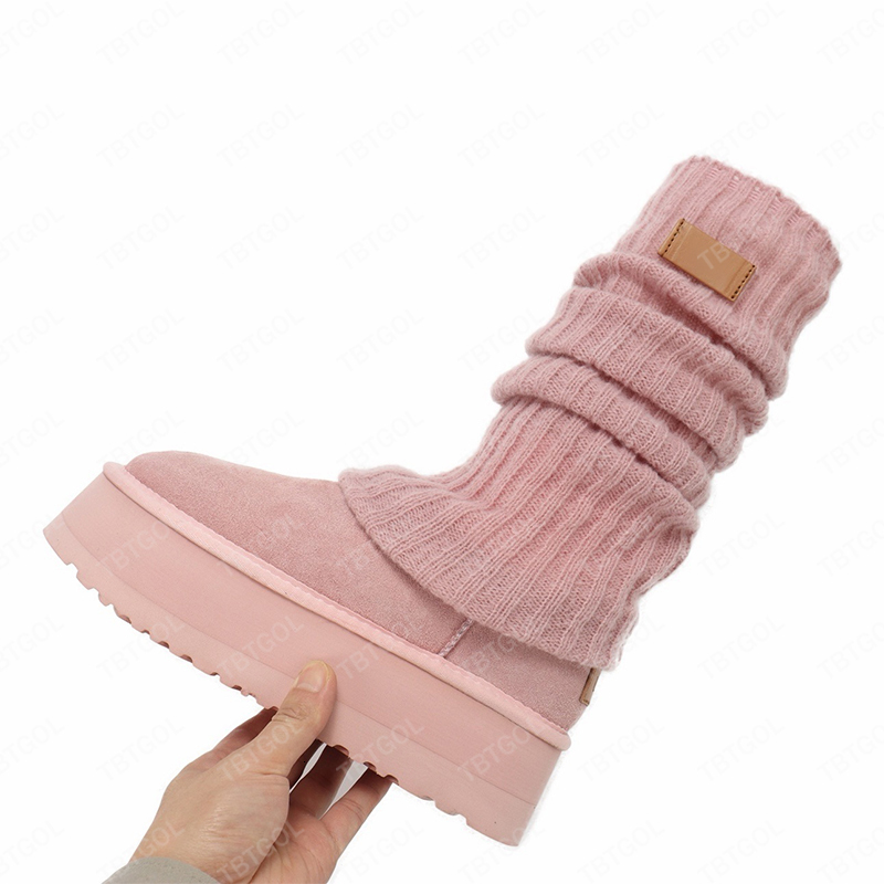 With Box Mini Dipper Boots Women Designer Legwarmer Boots Pink Thickened Fluffy Plush Boots Mini Thickened Winter Warm Boots 990