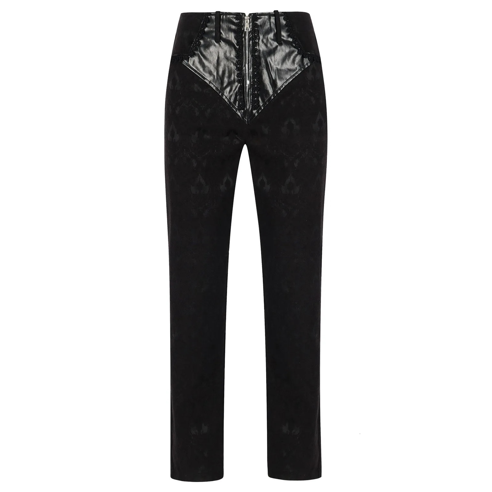 Mens medieval steampunk pants jacquard leather fashion black gothic ultrathin suitable for Victorian nobility retro Trouser jacket 2025 250409Z