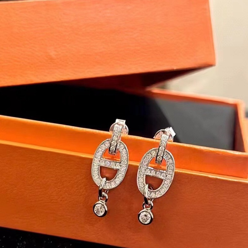 Top d'oreille de boucle d'oreille Designer pour les femmes luxueuses étalons de boucle d'oreilles bijoux mode Sier haut de gamme plein de dias bo