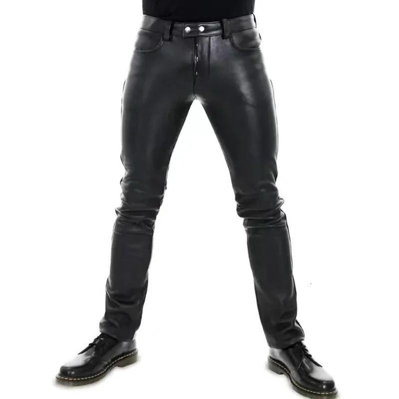 Mens artificial matte leather hiking cargo waterproof pants black PU outdoor mens military tactical 2023 winter 250409Z