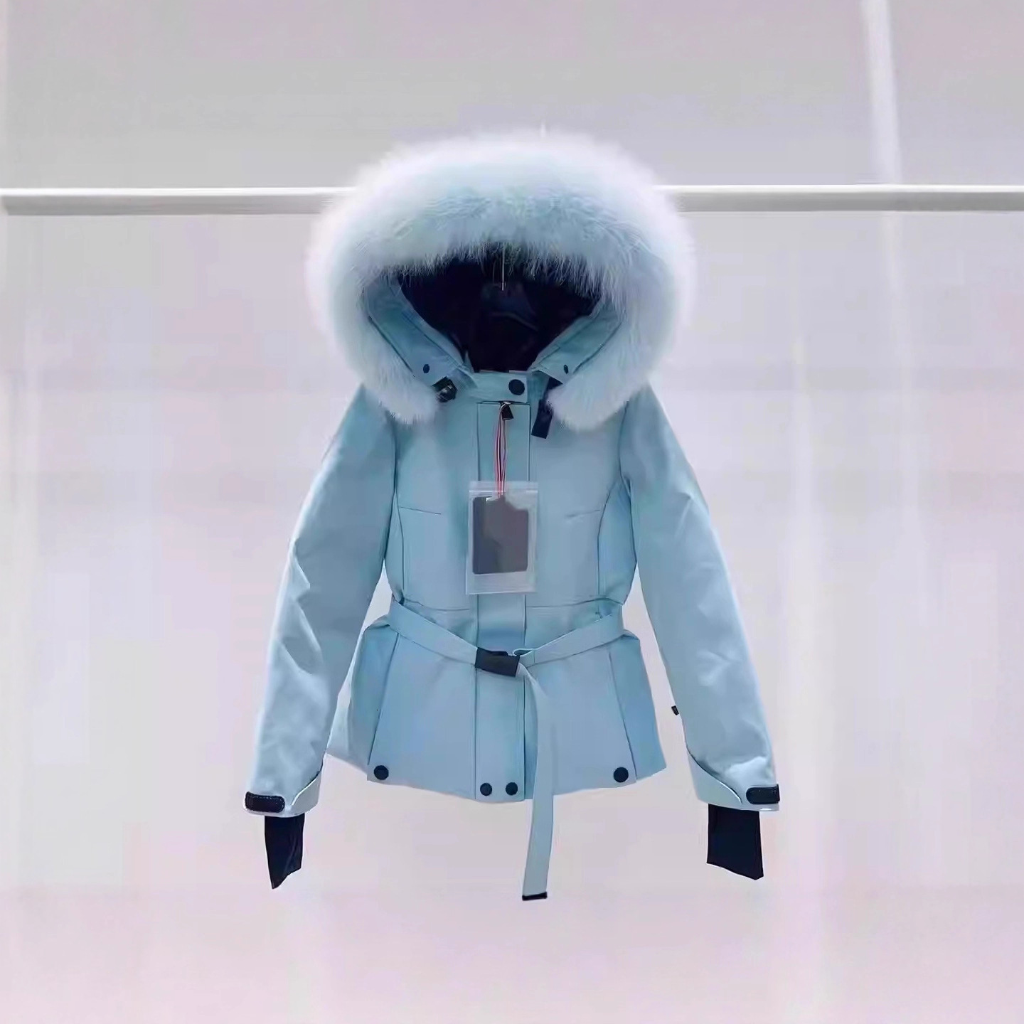 Top Quality! M Brand Women's Down Jacket Ski Jacket 2025 High-End Fox Fur Collar Waist-Cinching Slim Fit Thickened Coat