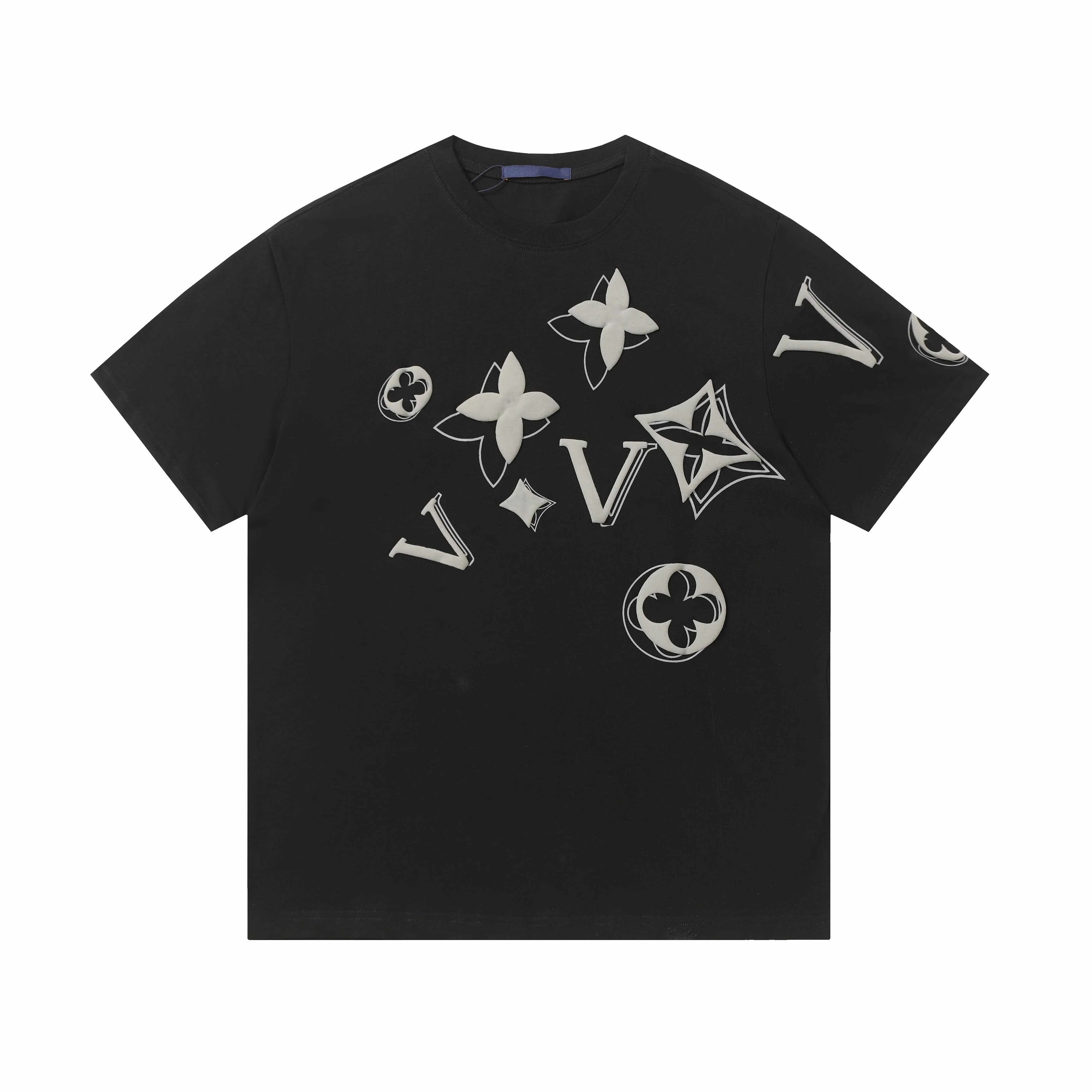 2026 Casual T-shirt Mens Clothing Summer Designer Shirt Black White Orange Size M-XXXL Cotton Blend Crew Neck Short Sleeve Cartoon Print