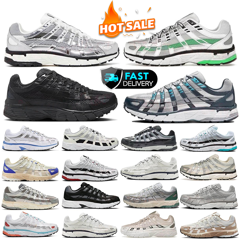P6000 chaussures de créateurs hommes femmes triple noir blanc kaki métallisé bleu femmes baskets de sport de plein air baskets décontractées