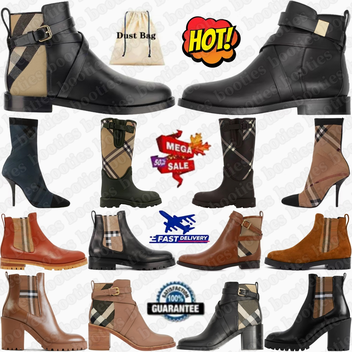 Designer Marsh Stamp Boots Ryan Ankle Boot House Womens Booties Plaid Women long simple Knight Brown Black m1E0#