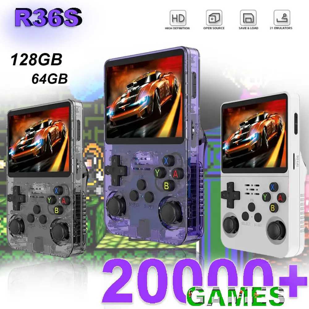 R36S Retro Handheld Video Game Console Two Cards 64GB 128GB Arkos 20 System 35 Inch IPS Sn Portable Pocket Video Player H251119-image-1085260367