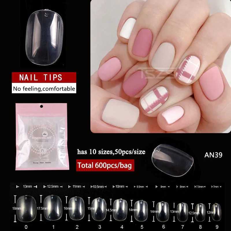 500pcs/bag Oval Ballerina Coffin Almond Square False Nail Tips Manicure ABS Transparent Full Cover Art Salon DIY Fake NailsT251118T251119-image-1085221597