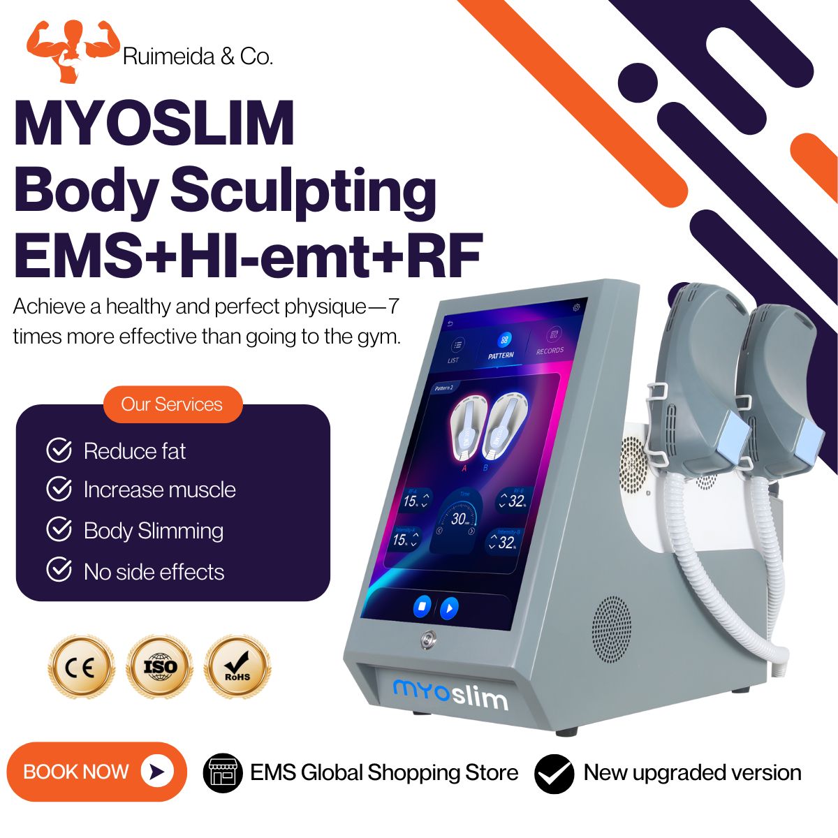 EMS Body Sculpting Machine Fat Burning Muscle Building RF HI-emt 15Tesla 200HZ MYOSLIM Body Shaping Professional Beauty Salon Weight Loss Equipme-image-1085229237