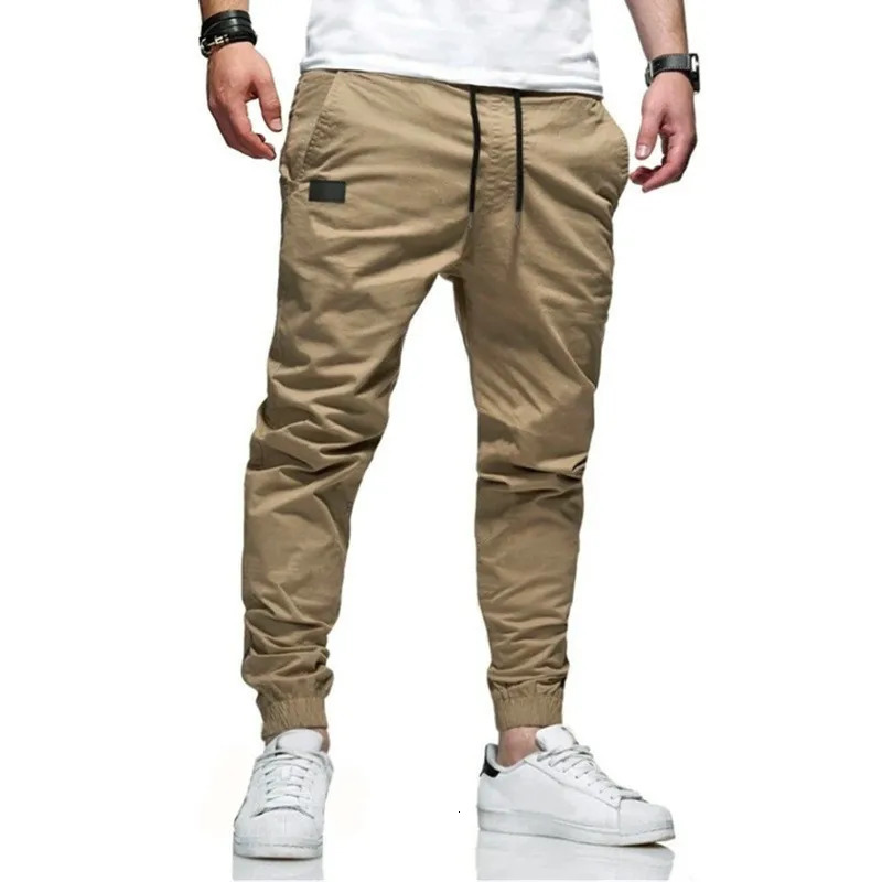 slim casual pants simple European and American solid color patch work leather young trendy 250409Z