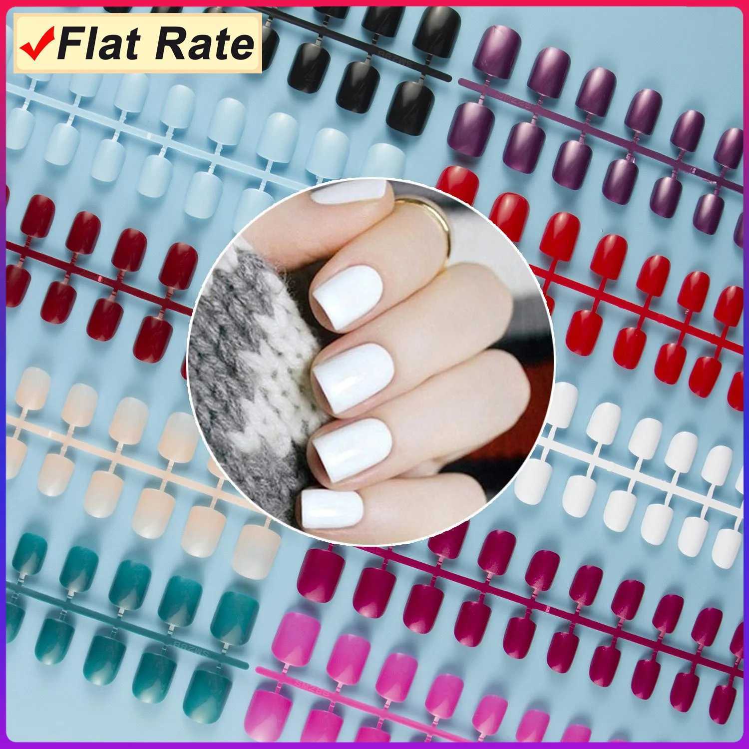 10 Sets Of Same Colors Square False Nail Tips 24 pcs Per Set 10 Sizes Press On Fake Nails DIY ManicureT251118T251119-image-1085220083