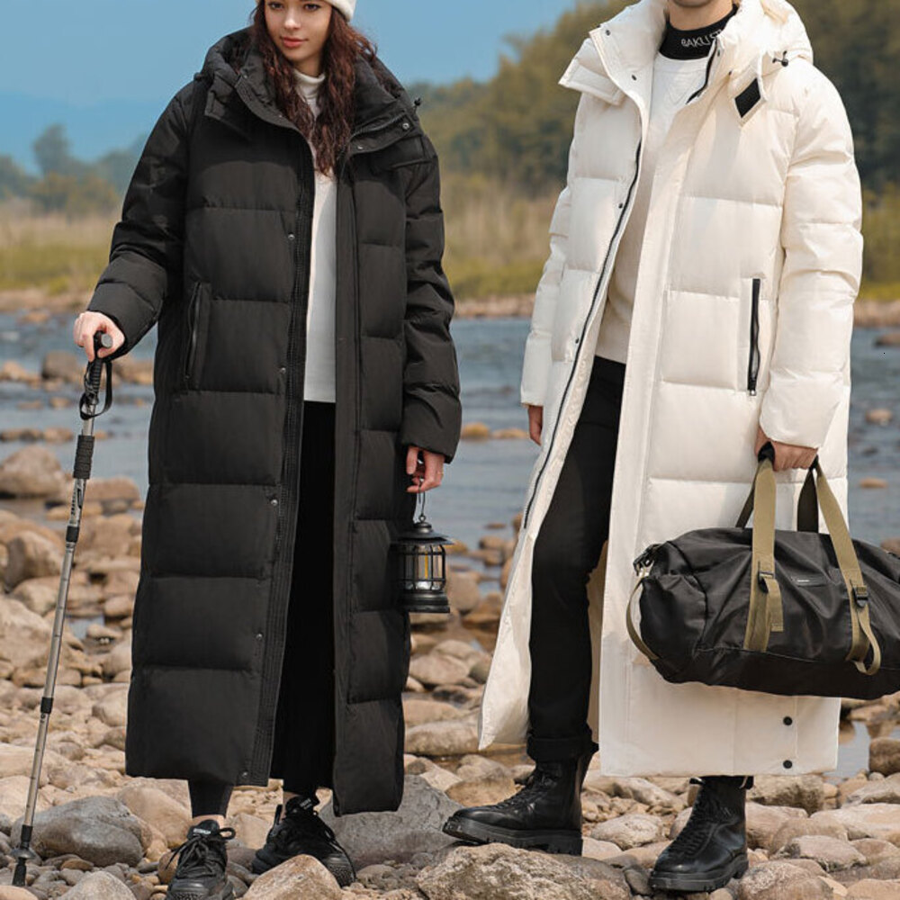 Fashion Chic Breathable, Waterproof, Cold-Resistant Level Youth Extra Long Ankle-Length New Goose Down Autumn Winter Couple Unisex Loose Casual Jack