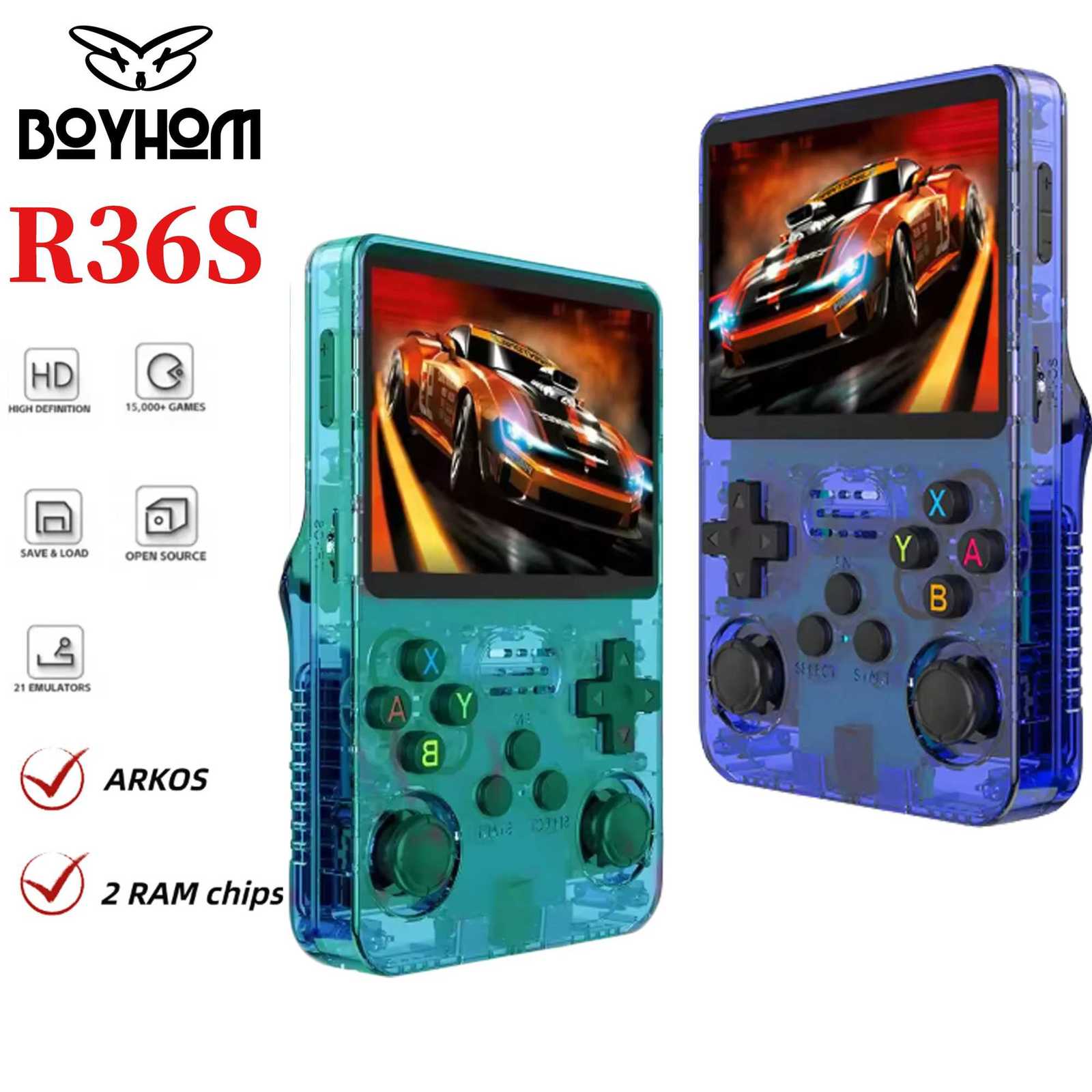 BOYH R36S Retro Handheld Game Console Genuine Linux ARKOS Dual-RAM 35 IPS15000 Games Portable Pocket Player 64G/128G H251119-image-1085260714