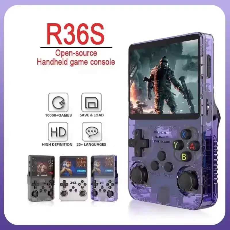R36S Retro Handheld Video Game Console 35 IPS Sn Linux System 128GB with 1000 Games Portable Pocket Player for Kids Gift H251119-image-1085260513