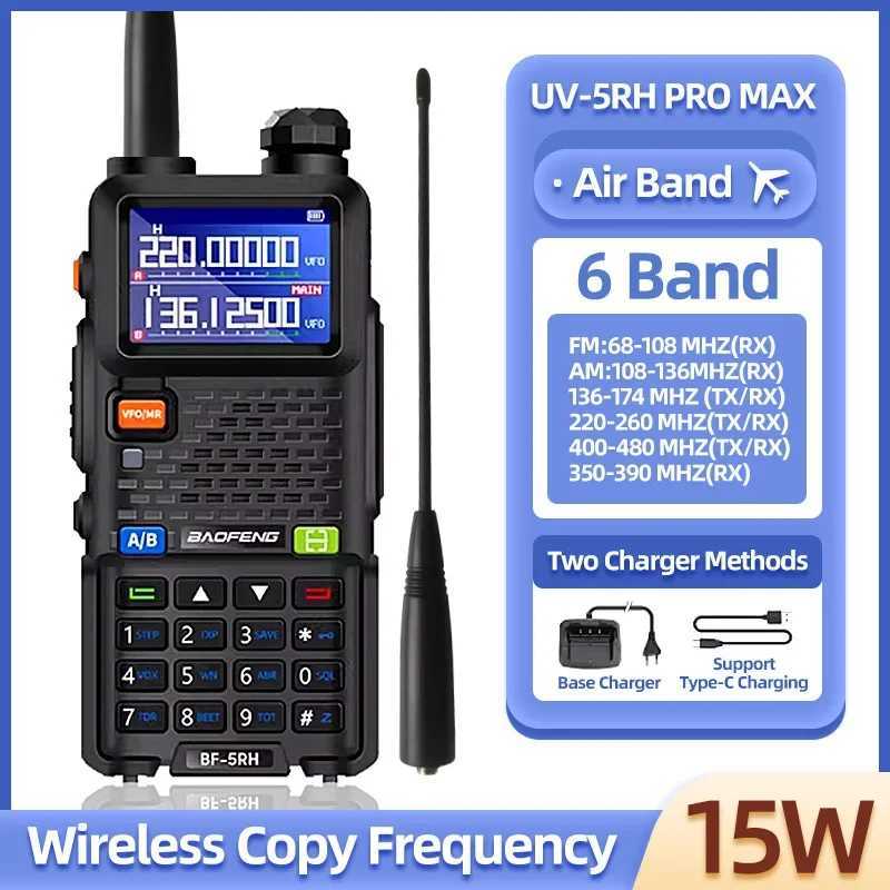 Baofeng walkie talkie UV5RH 15W six band wireless tion frequency 999CH USB transceiver HAM 50KM C251120-image-1085439774