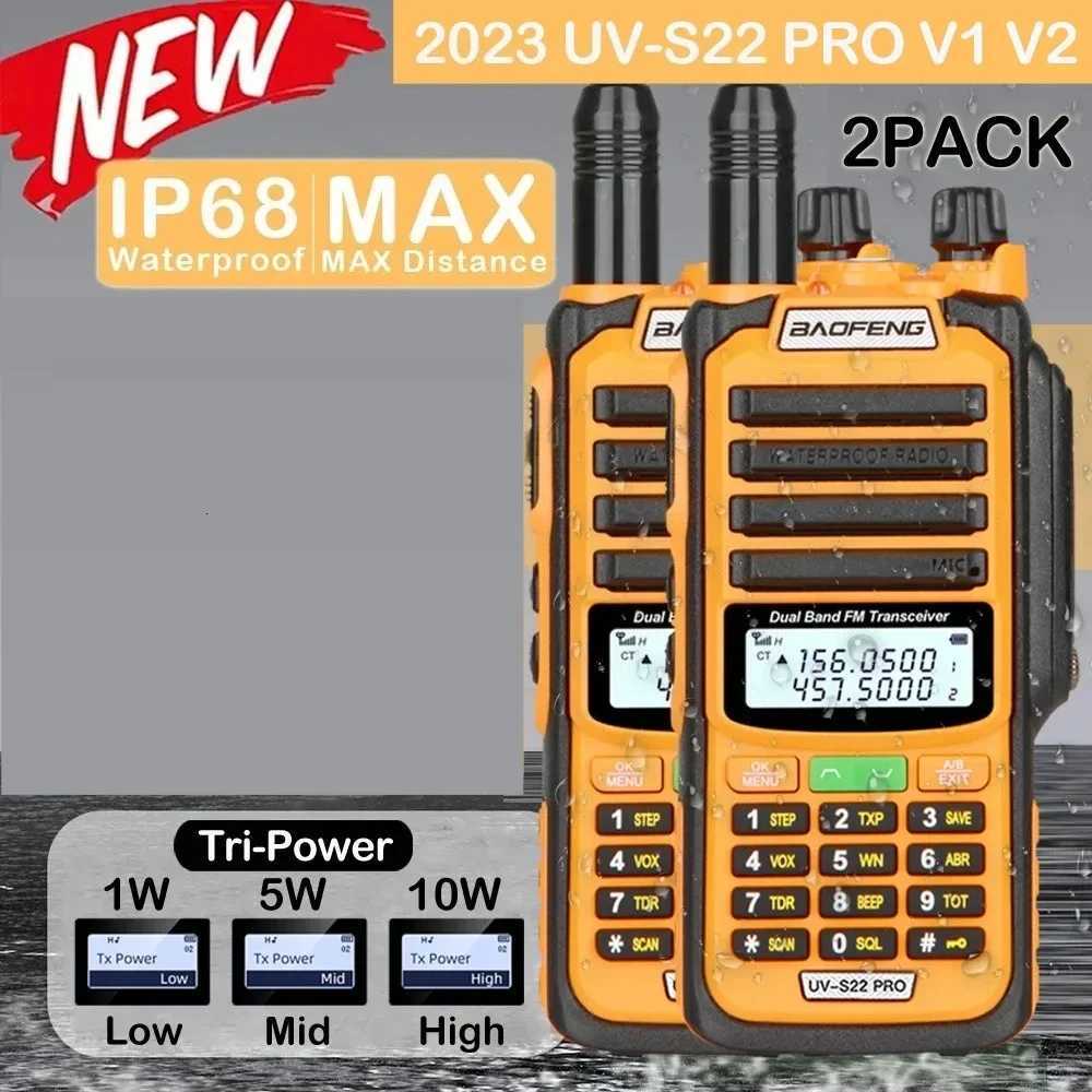 BAOFENG UV-S22 Pro V2 2PC Waterproof High Power Dual Band CB Ra Type-C Charger Long Range Ham Walkie Talkie Two Way Ra C251120-image-1085440072