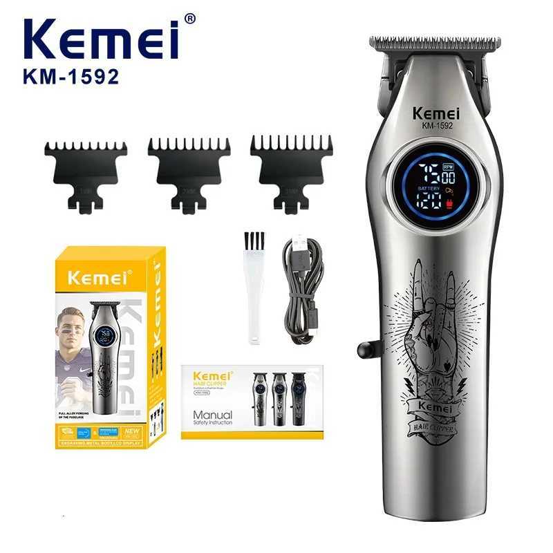 Kemei Electric Hair Clipper and Shaver Rechargeable Beard Trimmer Professional Hair Clipper for Men KM-1592T251120-image-1085395184