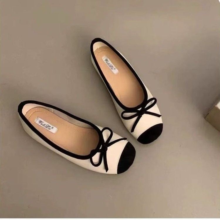 C21 Automne Ballerines de style chinois pour femmes - Conception douce en argent et rouge