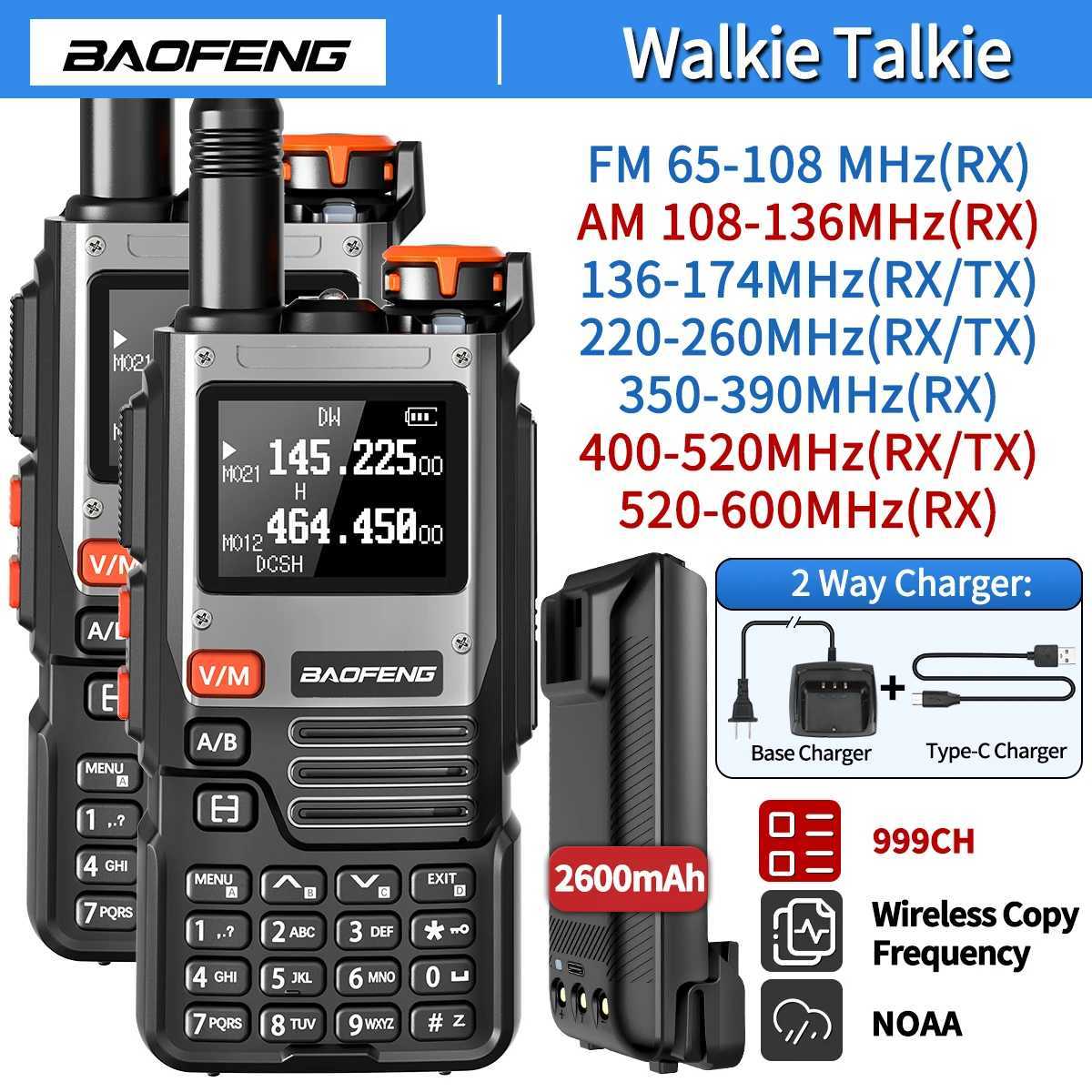 1/2PCS Baofeng UV-K61 Walkie Talkie Mti Band Wireless Copy Frequency 999CH Type-C AM DTMF NOAA UV-5R UV 5RH K6 K58 Ham Ra C251120-image-1085439330