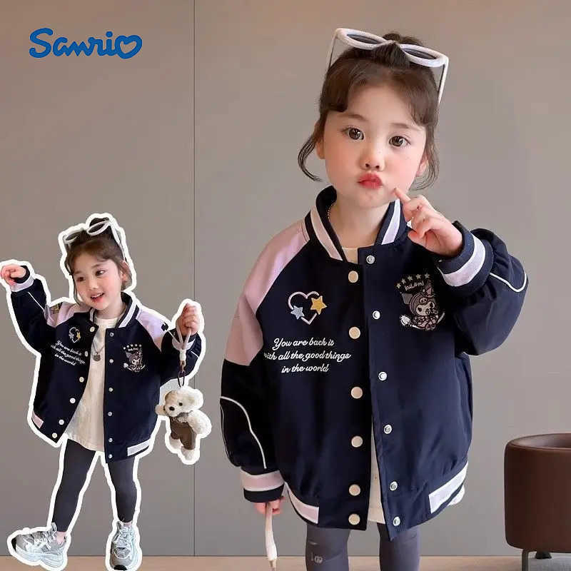 Sanrio Kawaii Kuromi Children Cute Cartoon Sportswear Student Comfortable Jacket Long Sleeved Coat Birthday Gift for Girls H251120-image-1085365437
