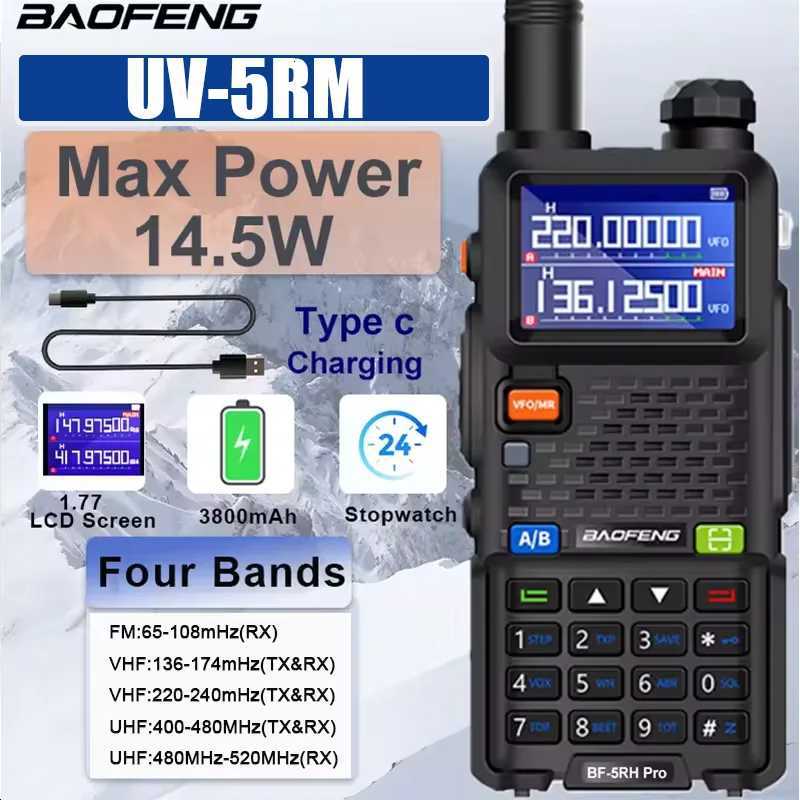 UV-5RM 3800mAh Battery USB-C 10W Baofeng Walkie Talkie FM Four Band Wirless Copy Frequency 999CH AM Two Way Ras Update UV-5R C251120-image-1085438089