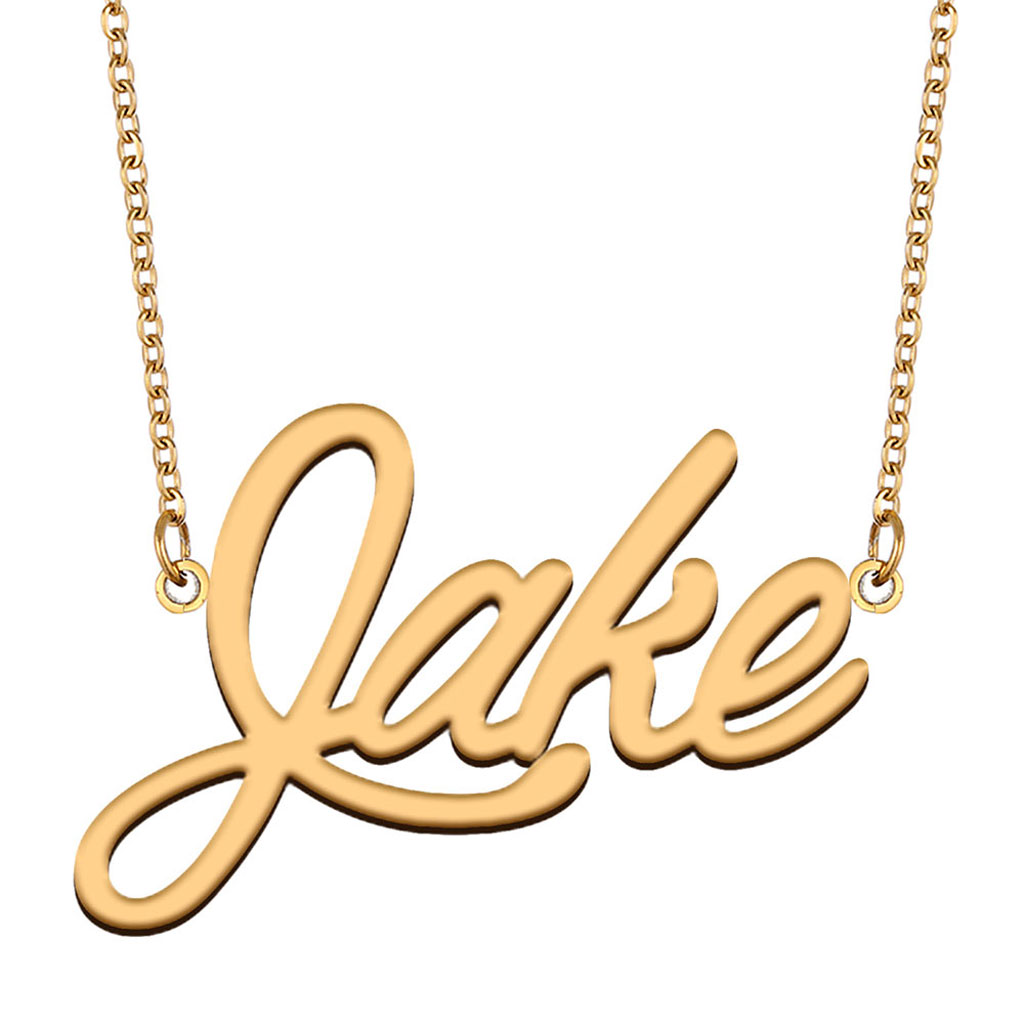 Jake Personalized Name Necklace for Women Stainless Steel Nameplate Necklaces - 18K Gold Plated Minimalist Jewelry Gift for Her-image-523832509