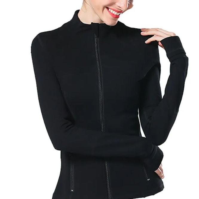 5a Women Yoga Jacket Black Red Navy Rose Gold Zipper Jacket Womens Workout Sports gym Coat Fitness Jackets Sports Quick Dry Activewear Top Solid-image-1085443347